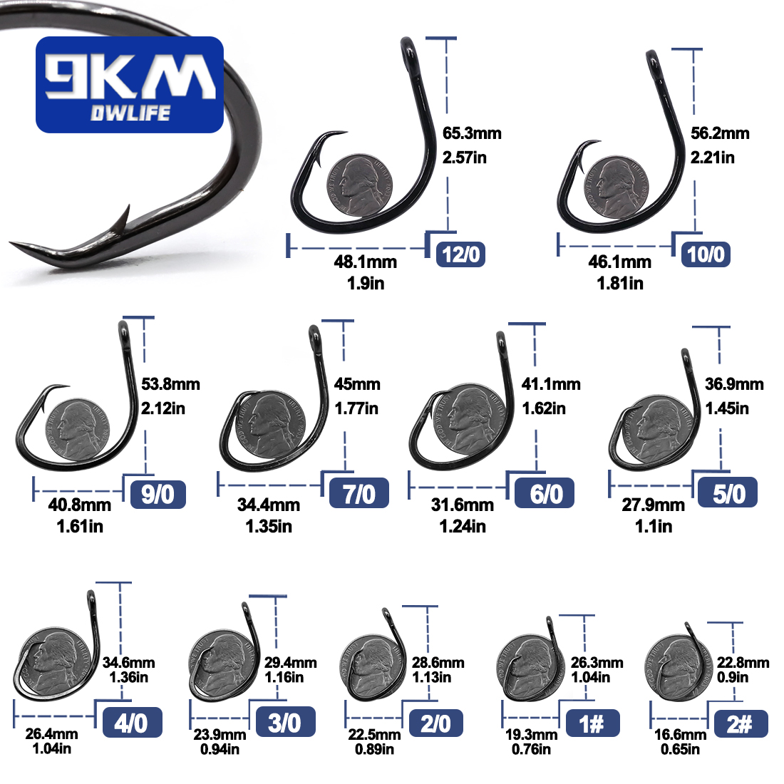 Anzuelos circulares de 9KM, 25 - Fishing Hook Offset reseña y precio